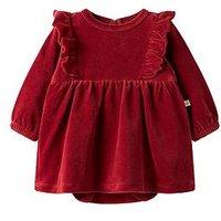 Lil Atelier Baby Girls Velour Body Dress - Red