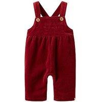Lil Atelier Baby Girls Velour Dungarees - Red