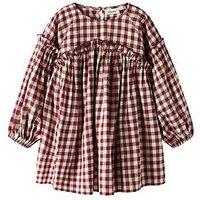 Lil Atelier Mini Girls Long Sleeve Gingham Dress - Red