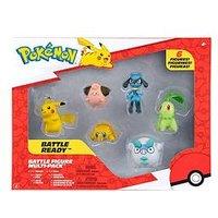 Pokemon Pok&Eacute;Mon Battle Figure 6 Pack - Features 2-Inch Pikachu, Joltik, Galarian Darumaka, Riolu, Chikorita And Cleffa Battle Figures