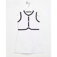 River Island Mini Girls Shell Flippy Dress - White
