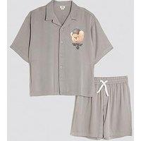 River Island Older Boys Bear Revere Shirt Set - Grey