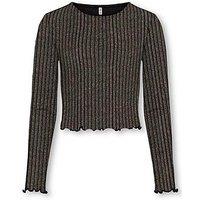 Only Kids Girls Glitter Long Sleeve Top - Black