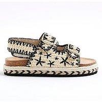River Island Older Girls Whipstitch Footbed Sandals - Beige