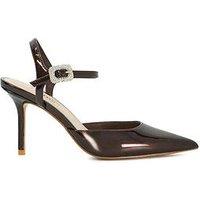 Dune London Channel Buckle Detail Heeled Courts - Brown