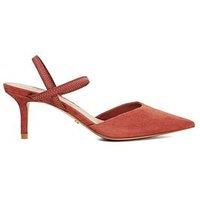 Dune London Classical Stiletto Heeled Suede Courts - Coral