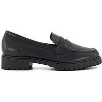 Dune Gild Leather Women's Black Loafers