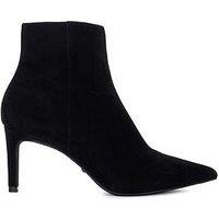 Dune London Obsessively Suede Point Heel Boot - Black