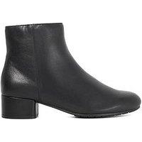 Dune London Pippie Leather Ankle Boots - Black