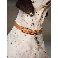 Lords And Labradors Italian Leather Collar Tan & Cream - Extra Small