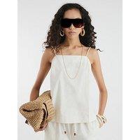 River Island Poplin Tunic Top - Beige