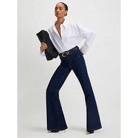 River Island Relaxed Flare Beau Jeans - Blue