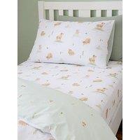 Bianca Mini Moo Cow 100% Cotton Fitted Sheet - White