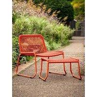 Gallery Direct Sassano Lounge Chair With Footstool Orange