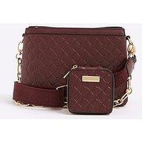 River Island Embossed Chain Tri X Body - Red