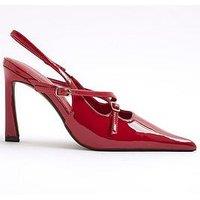 River Island Point Sling Buckle Slingbacks - Red