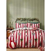 Catherine Lansfield Christmas Stripe Duvet Set