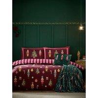 Catherine Lansfield Christmas Nutcracker Stripe Duvet Set
