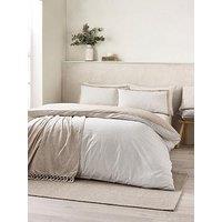Catherine Lansfield Oxford Pinstripe Duvet Set - Natural