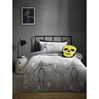 Catherine Lansfield Halloween Skeleton Fleece Duvet Set