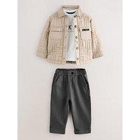 Ted Baker Baby Boys Jacket, Top & Trouser Set - Beige