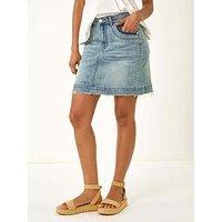 Roman Dusk Denim Pocket Mini Stretch Skirt - Blue