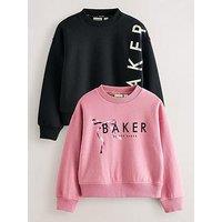 Ted Baker Older Girls 2 Pack Crew Sweatshirts - Pink