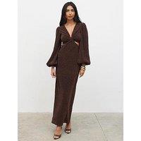 Pretty Lavish Zaya Lurex Metallic Maxi Dress