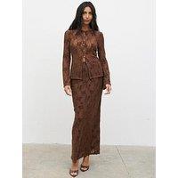 Pretty Lavish Odi Maxi Skirt - Brown