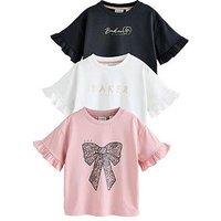 Ted Baker Younger Girls 3 Pack Bow T-Shirt - Multi