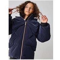 Ted Baker Younger Girls Bow Coat - Navy