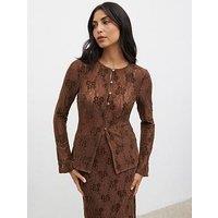 Pretty Lavish Odi Cardigan - Brown