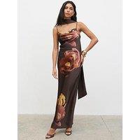 Pretty Lavish Keisha Scarf Maxi Dress - Brown