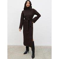 Pretty Lavish Wrenley Midaxi Knit Dress - Brown