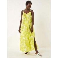 Roman Floral Strappy Maxi Dress - Lime