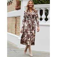 Sosandar Ivory Floral Satin Midaxi Shirt Dress