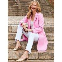 Sosandar Pale Pink Formal Pull Over Coat