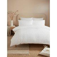 Serene Embossed Grid -Textured Double Duvet Cover Set