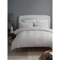 Serene Embossed Geo -Textured Double Duvet Cover Set