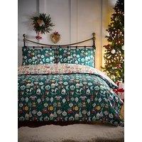 Fusion Christmas Ornaments - Festive Double Duvet Cover Set