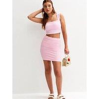 New Look 915 Girls Textured Tube Skirt - Light Pink