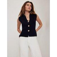 Mint Velvet Double Button Cardigan - Black