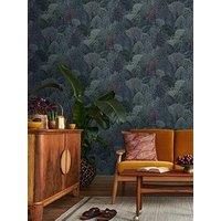 Holden Decor Tree Tapestry Wallpaper - Navy / Berry