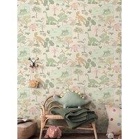 Holden Decor Dino Zoo Wallpaper - Pink/Sage