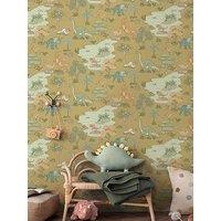 Holden Decor Dino Zoo Wallpaper - Ochre