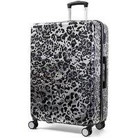 Rock Luggage Savannah Silver Leopard Print Large Suitcase
