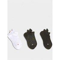 Sweaty Betty Womens Training Workout Trainer 3 Pack Socks - Green