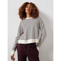 Sweaty Betty Womens Training After Class Crop Sweatshirt - White/Brown