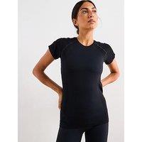 Sweaty Betty Womens Training Athlete Seamless Workout T-Shirt - Black