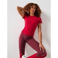 Sweaty Betty Womens Slim Fit Training Essential Sculpt Short Sleeve Top - Red